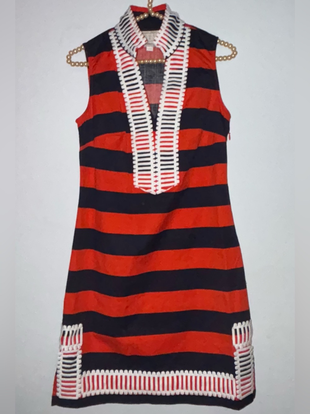 Sail to Sable Dress Sleeveless Striped White Trim Size XS